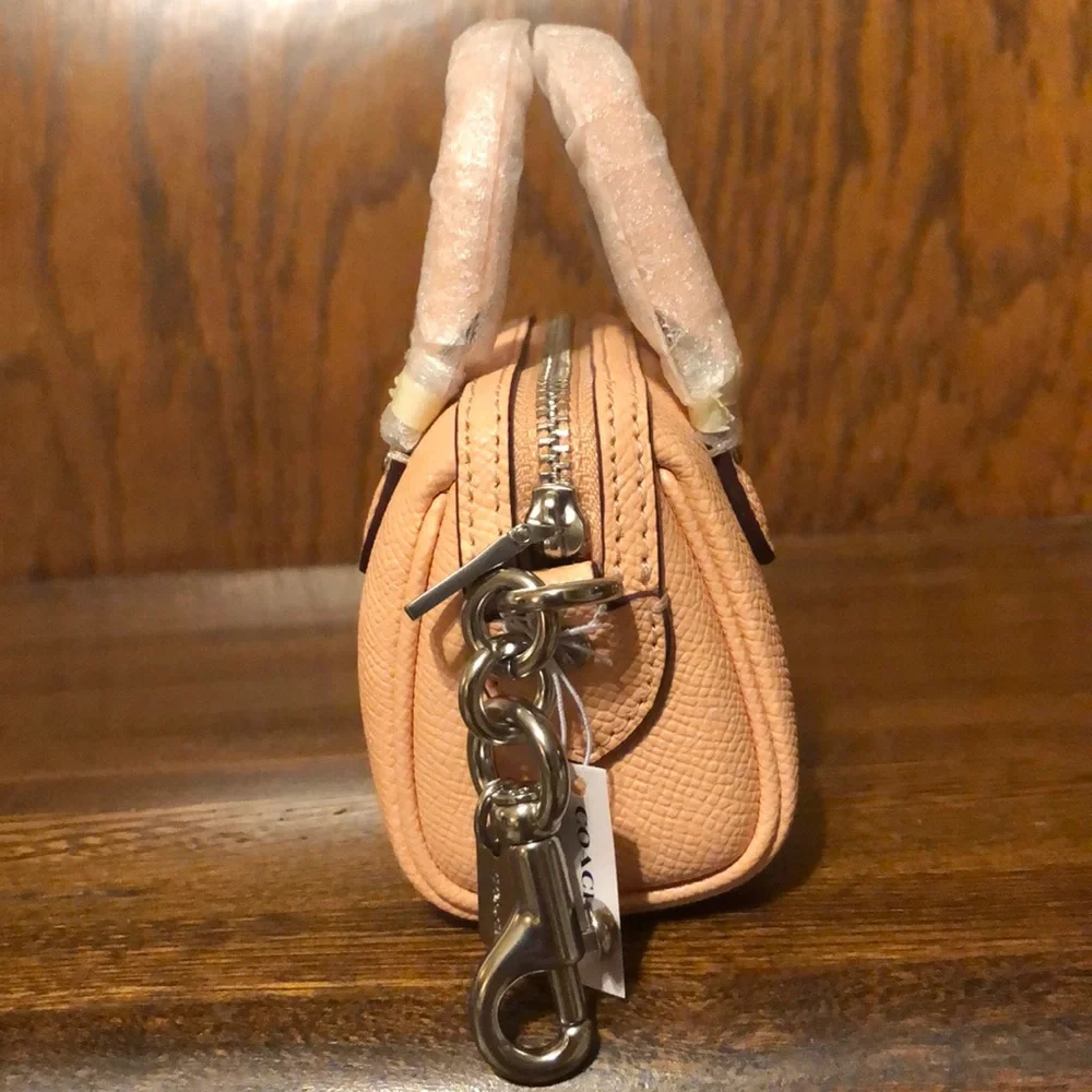 NWT-Coach-Mini Rowan Satchel Bag Charm/Keychain-Light Blush/Silver-$138 - Picture 6 of 12